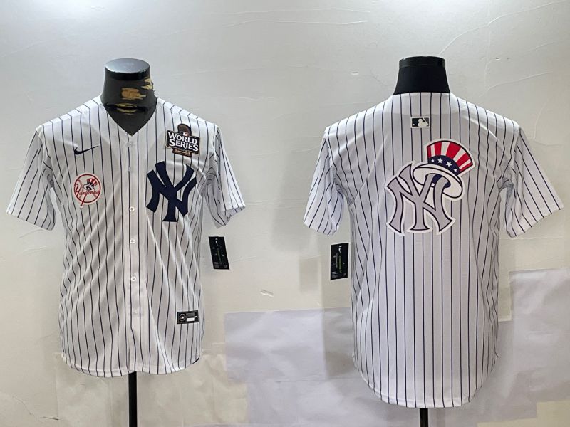 Men New York Yankees Blank White stripe Game 2024 Nike MLB Jersey style 102712